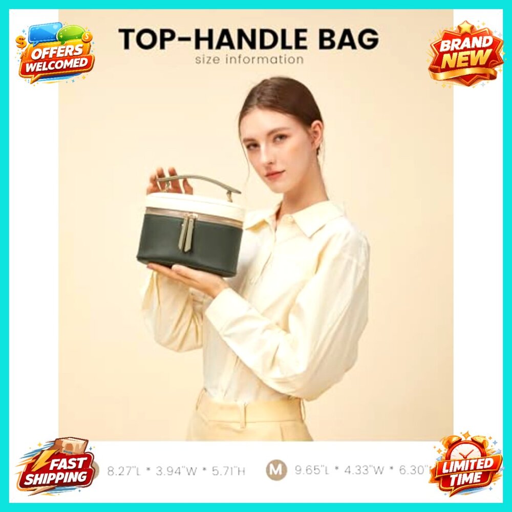 Small PU Leather Crossbody Bag with Top Handle, Flap Closure, Adjustable Strap - Picture 6 of 7